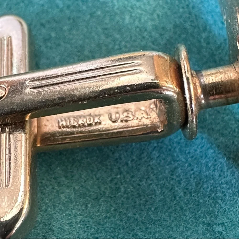Vintage Hickok Cuff Links- Rustic or Bamboo- MCM